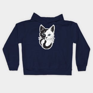 Black and White Cat Kids Hoodie